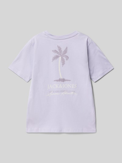 Jack & Jones T-shirt z nadrukiem z logo model ‘SUMMER’ Jasnofioletowy 3