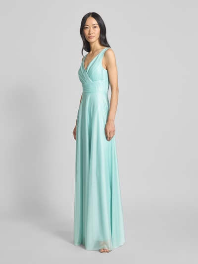TROYDEN COLLECTION Abendkleid in Wickel-Optik Mint Melange 1