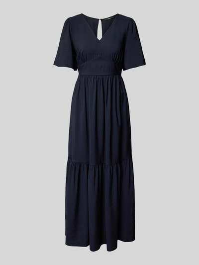 Zero Długa sukienka z mieszanki wiskozy z dekoltem na plecach Granatowy 2