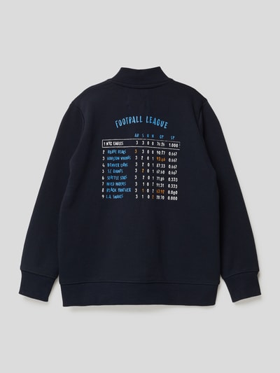 Staccato Sweatjacke mit Label- und Motiv-Print Modell 'Juli' Marineblau 3