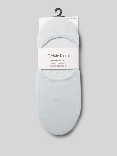CK Calvin Klein Sokken met logostitching in een set van 3 paar, model 'Footie' Lichtblauw - 3