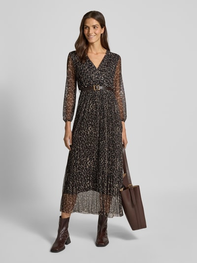 ZABAIONE Maxikleid mit V-Ausschnitt Dunkelbraun 1