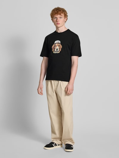 REVIEW T-Shirt mit Label-Print Black 1