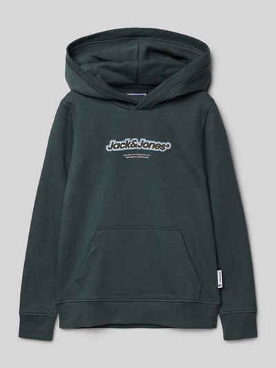 Jack & Jones Hoodie mit Label-Print Modell 'VESTERBRO' Dunkelblau 1