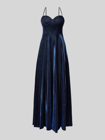 Luxuar Abendkleid mit Beinschlitz Dunkelblau 2