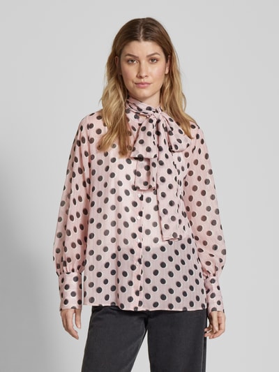 HUGO Regular fit blouse met strikdetail, model 'Edunia' Oudroze - 4