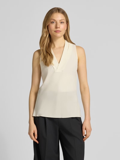 BOSS Top w stylu bluzki o kroju regular fit z czystego jedwabiu model 'BOLARU' Złamany biały 4
