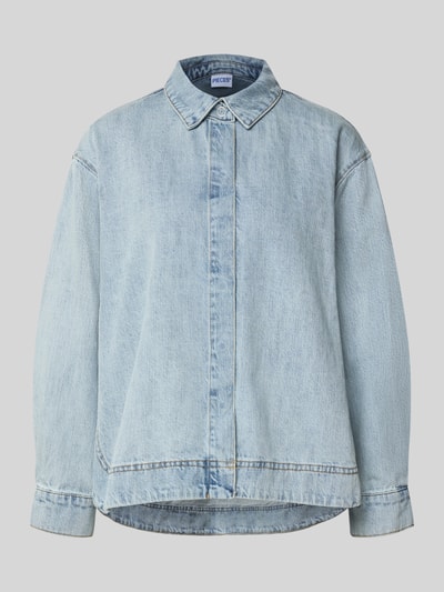 PIECES regular fit jeansblouse van puur katoen model 'GEGGO' Lichtblauw - 2