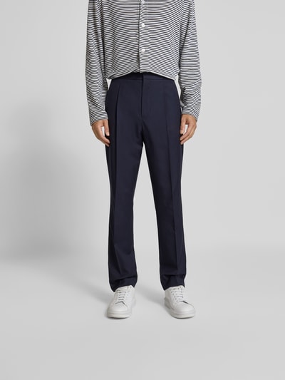 Officine Générale Stoffhose mit elastischem Bund Marine 4