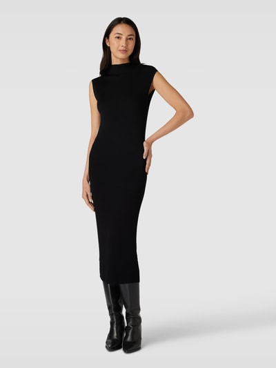 Selected Femme Gebreide jurk met turtleneck, model 'CARO' Zwart - 4