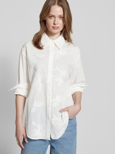 ZABAIONE Regular Fit Bluse mit Paillettenbesatz Modell 'Am44ber' Weiss 3