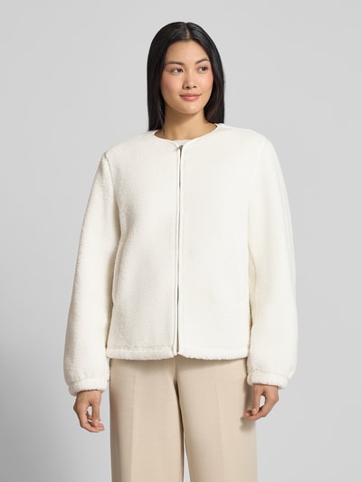 Samsøe Samsøe Kurtka z polaru z okrągłym dekoltem model ‘AUTUMN’ Złamany biały 4