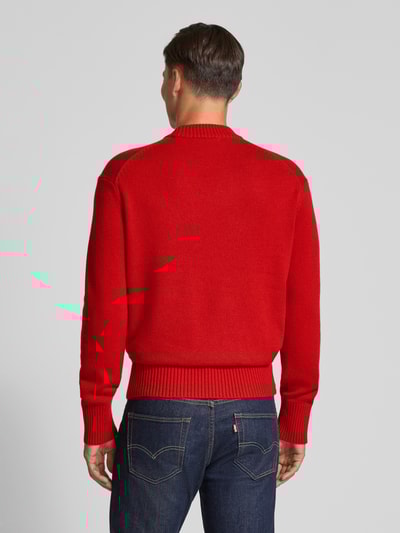 SELECTED HOMME Relaxed fit gebreide pullover van een mix van wol en kasjmier, model 'Calle' Rood - 5