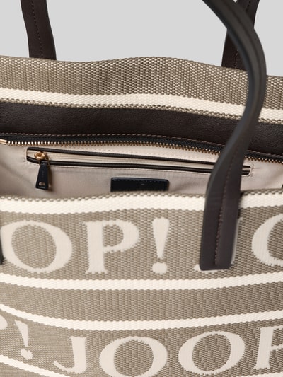 JOOP! Torba shopper z wyhaftowanym logo na całej powierzchni model ‘Aurelia’ Szarobrązowy 5