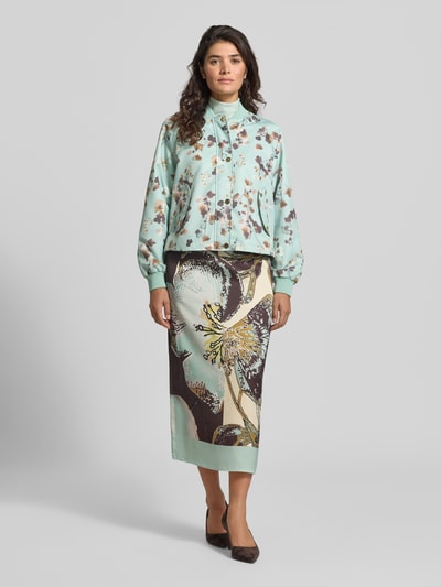 Marc Cain Midirock aus Viskose im Allover-Look Mint 1