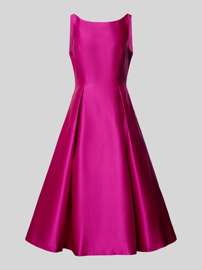 Produktfoto, Knielanges Cocktailkleid mit Rundhalsausschnitt von Adrianna Papell, satyna, taliowany krój, długość do kolan, okrągły dekolt, długość tyłu w rozmiarze 36: 95 cm, szerokość klatki piersiowej w rozmiarze 36: 43 cm