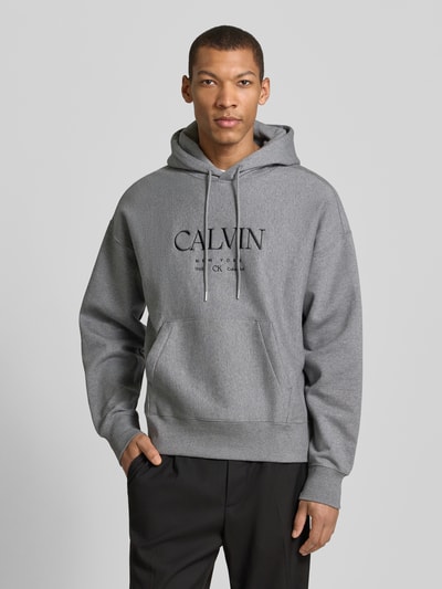 CK Calvin Klein HOODIE met labelprint en kangoeroezak Middengrijs gemêleerd - 4