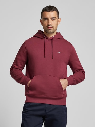 Gant Hoodie mit Label-Stitching Modell 'SHIELD' Bordeaux 4