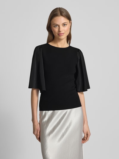 Gestuz T-Shirt mit Ärmeln aus fließendem Stoff Modell 'sama' Black 4