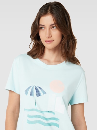 Esprit T-Shirt mit Label-Print Hellblau 3