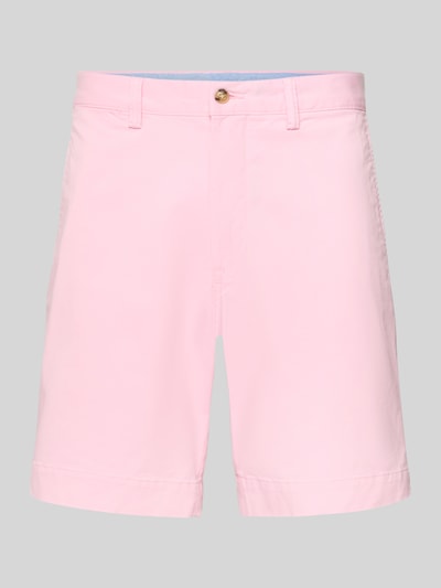 Produktfoto, Straight Fit Chinoshorts aus Baumwoll-Mix von Polo Ralph Lauren in Hellrosa, unifarben, mit Gürtelschlaufen und Logo-Detail