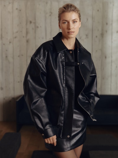 LeGer by Lena Gercke Spódnica minio z imitacji skóry model ‘Ella’ — LeGer Studio Kollektion Czarny 6