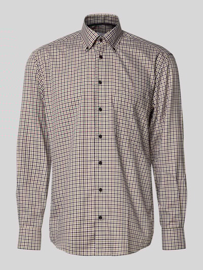 ETERNA Comfort fit zakelijk overhemd met button-downkraag Beige - 2