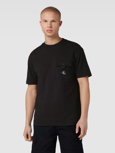 Calvin Klein Jeans T-Shirt mit Brusttasche und Label-Patch Black 4