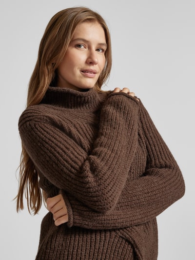 Marc Cain Strickpullover mit Stehkragen Dunkelbraun 3