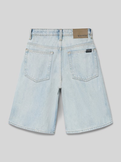 Productfoto, Straight Fit Shorts met Logo-Patch model 'Jaysen' van Garcia, denimlook, puur katoen, 5-pocketmodel, knoop- en ritssluiting