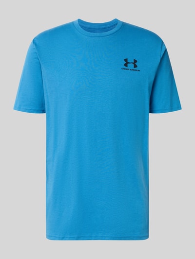 Produktfoto, effen blauw Regular Fit Sport-T-Shirt aus Baumwoll-Mix van Under Armour, heren sport-t-shirt van Under Armour