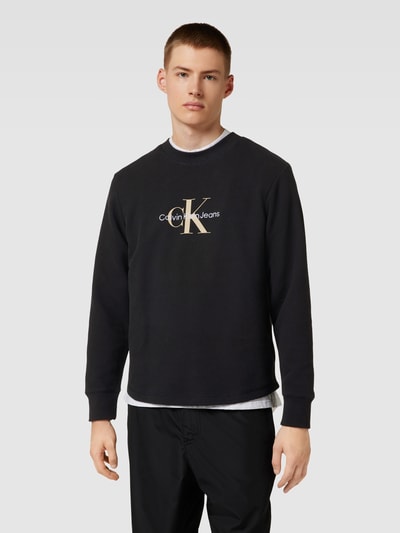 Calvin Klein Jeans Longsleeve in Waffelstruktur mit Label-Stitching Black 4