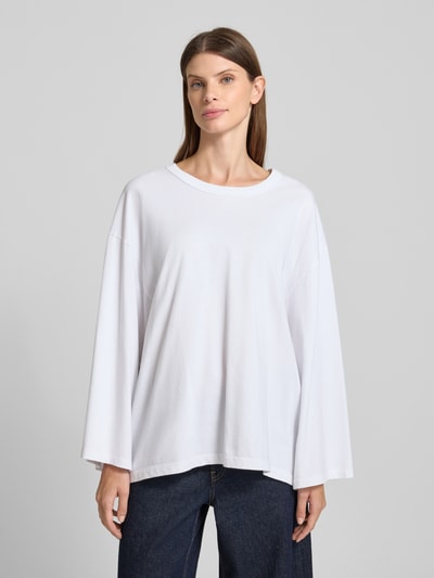 American Vintage Oversized Longsleeeve mit Rundhalsausschnitt Modell 'FIZVALLEY' Weiss 4