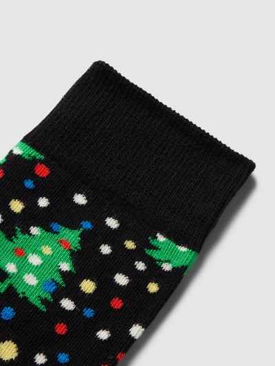 Happy Socks Socken mit Allover-Muster Modell 'CHRISTMAS NIGHT' Black 2