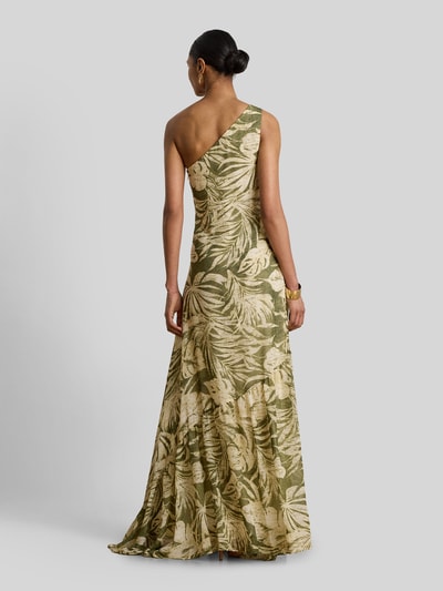 Lauren Ralph Lauren One Shoulder Abendkleid mit Volants Oliv 5