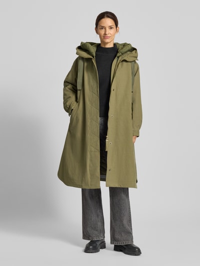 G-LAB Mantel aus Lyocell-Mix mit herausnehmbarem Innenfutter Oliv 1