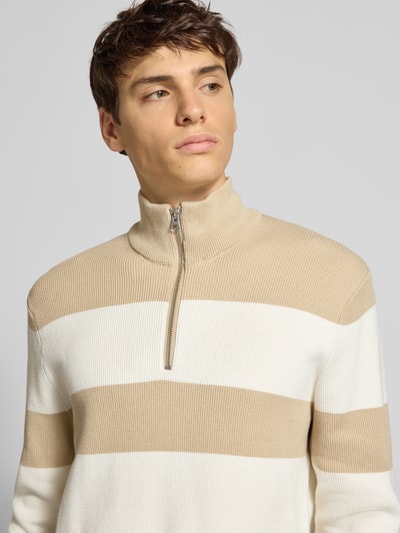 Only & Sons Bluza z kołnierzem o kroju regular fit z mieszanki bawełny model ‘PHIL’ Beżowy 3