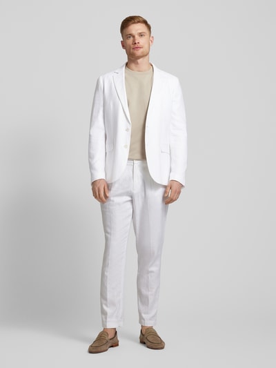 Antony Morato Slim Fit 2-Knopf-Sakko aus Leinen-Viskose-Mix mit Pattentaschen Offwhite 1