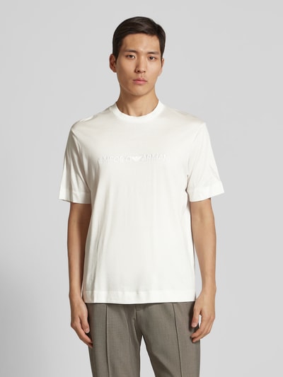 Emporio Armani T-Shirt mit Label-Stitching Offwhite 4