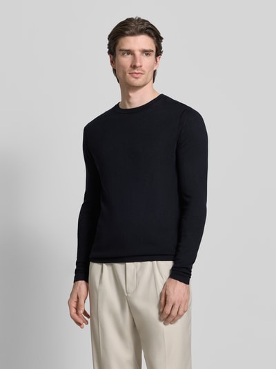 CINQUE Strickpullover mit gerippten Abschlüssen Modell 'WALLIE' Marine 4