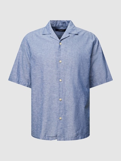 Jack & Jones Premium Freizeithemd mit Leinen-Anteil und Streifenmuster Modell 'SUMMER' Dunkelblau 2