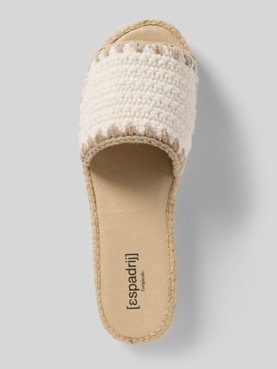 Espadrij Slippers met profielzool, model 'PLAGE CROCHET' Offwhite - 3