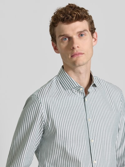 Jake*s Koszula biznesowa o kroju slim fit z bawełny z kołnierzykiem typu cutaway Ciemnozielony 3