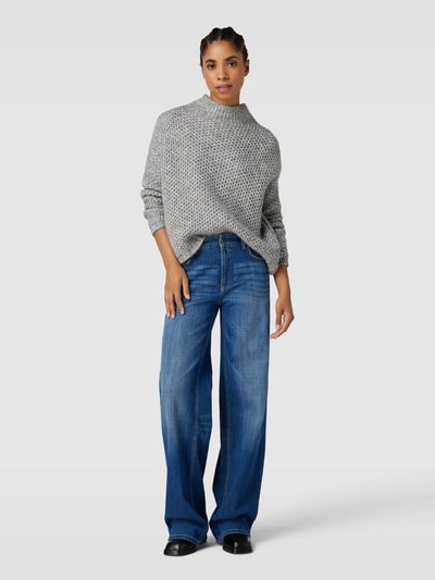HUGO Strickpullover mit Grobstrick Modell 'SAFINEYN' Mittelgrau 1