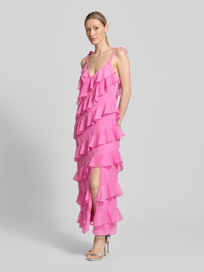 VILA Midikleid mit Volants Modell 'LUNA' Pink 1