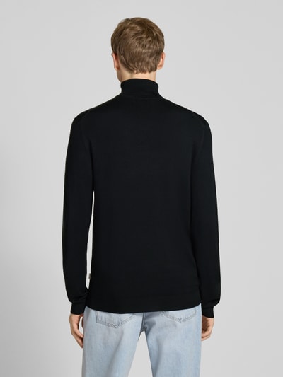 ONLY & SONS Regular fit coltrui van viscosemix, model 'WYLER' Zwart - 5