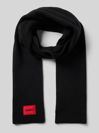 HUGO Sjaal van scheerwolmix, model 'SAFFA' Zwart - 1