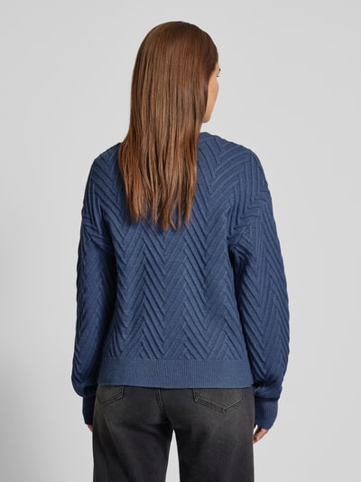 FREE/QUENT Oversized Strickpullover mit Strukturmuster Modell 'SATURN' Rauchblau 5