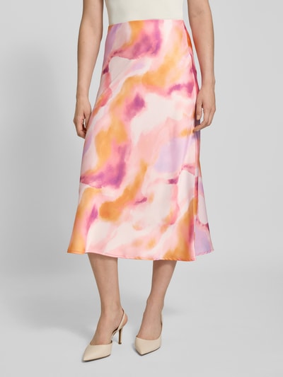 YAS Körpernaher Midirock mit Allover-Print Modell 'YASPELLA' Hellrosa 4