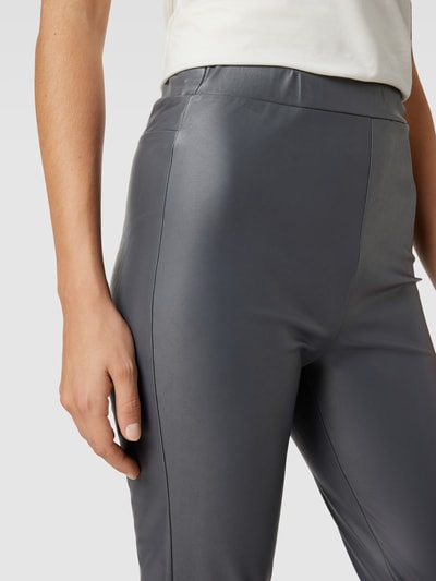 Max Mara Zefir Faux Leather Leggings In Grey